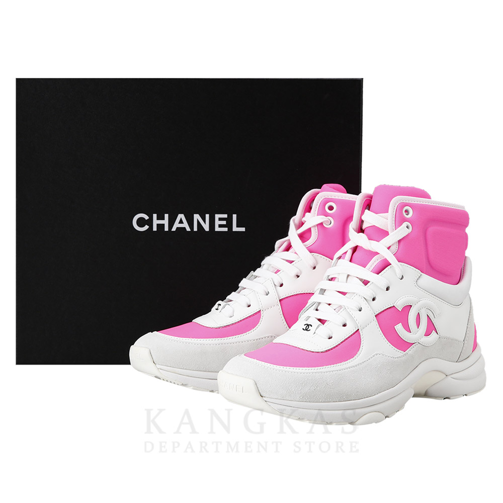 CHANEL(USED)샤넬 CC로고 하이탑 스니커즈