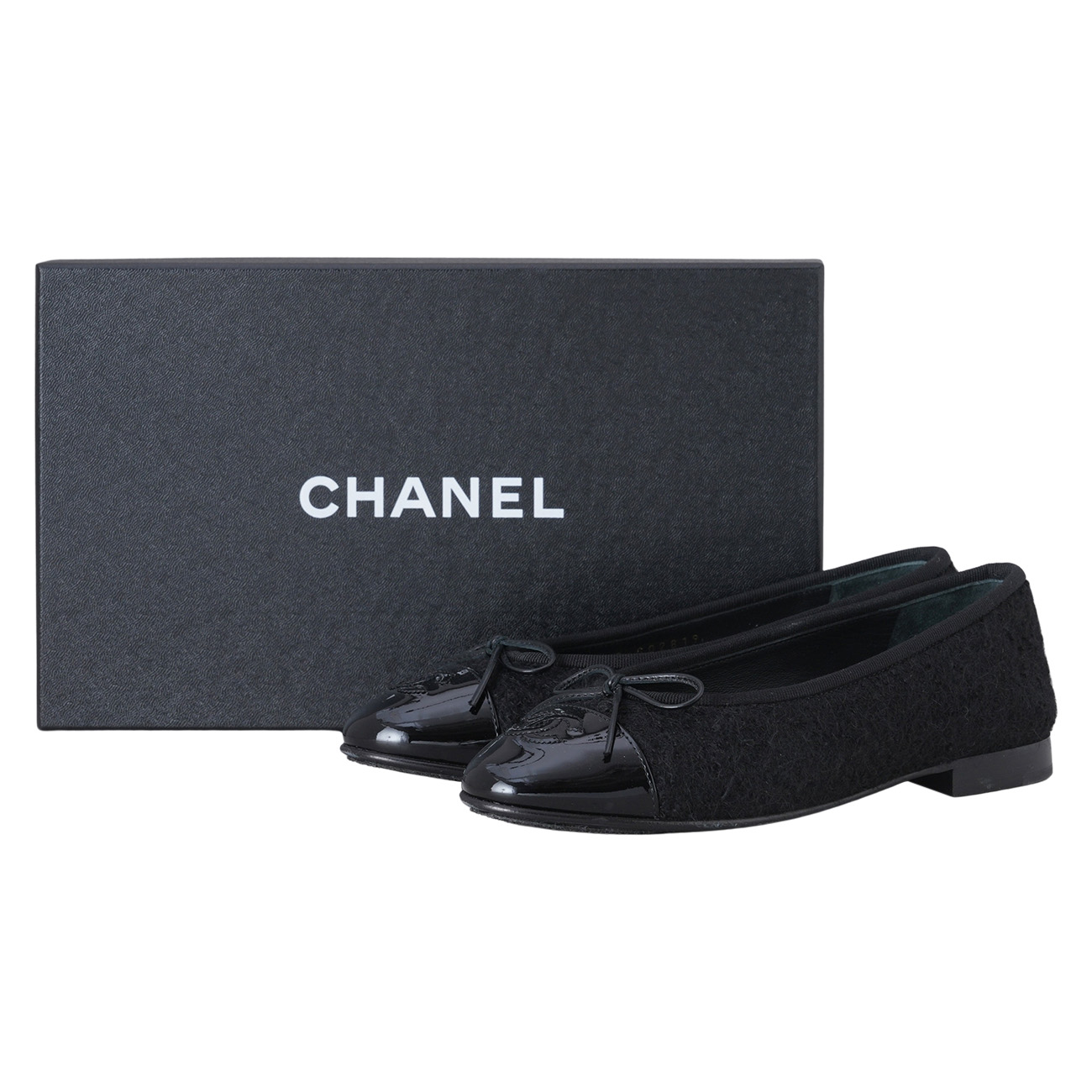 CHANEL(USED)샤넬 G02819 트위드 발레리나 슈즈 #36