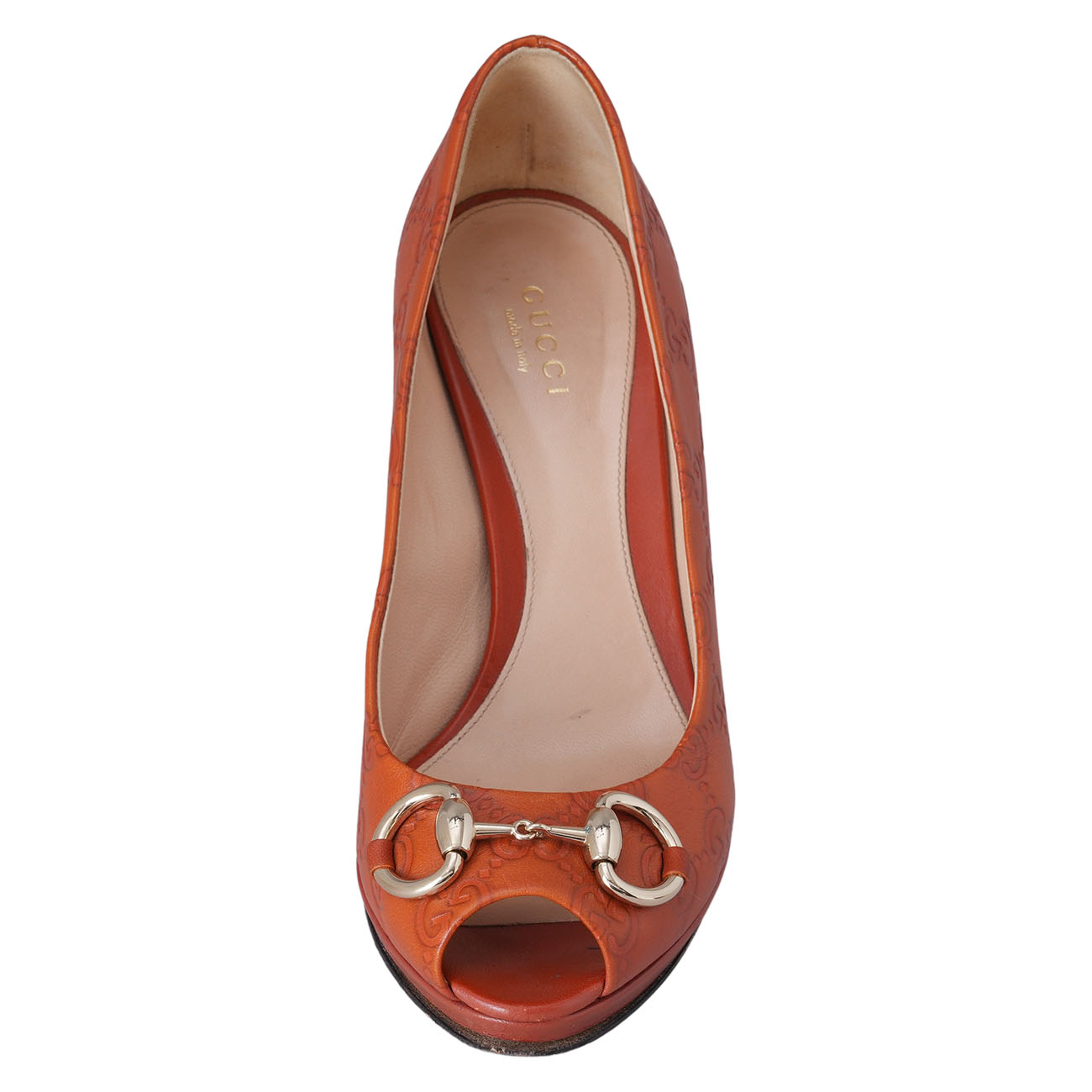 GUCCI(USED)구찌 시마 홀스빗 오픈토 펌프스 힐#36