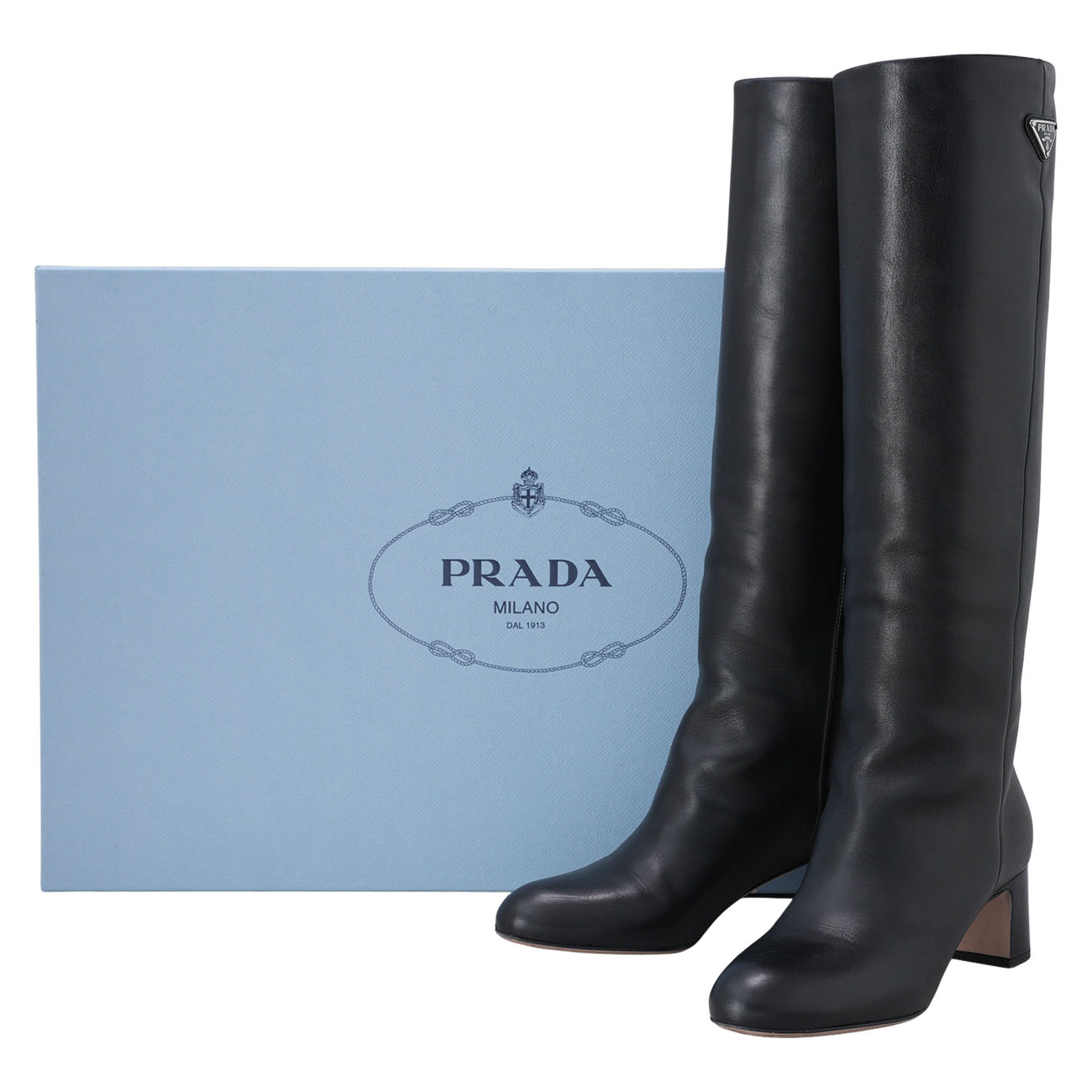 PRADA(USED)프라다 로고 롱부츠 #36.5